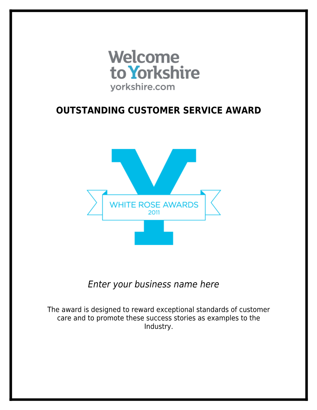 Outstanding Customer Service Award