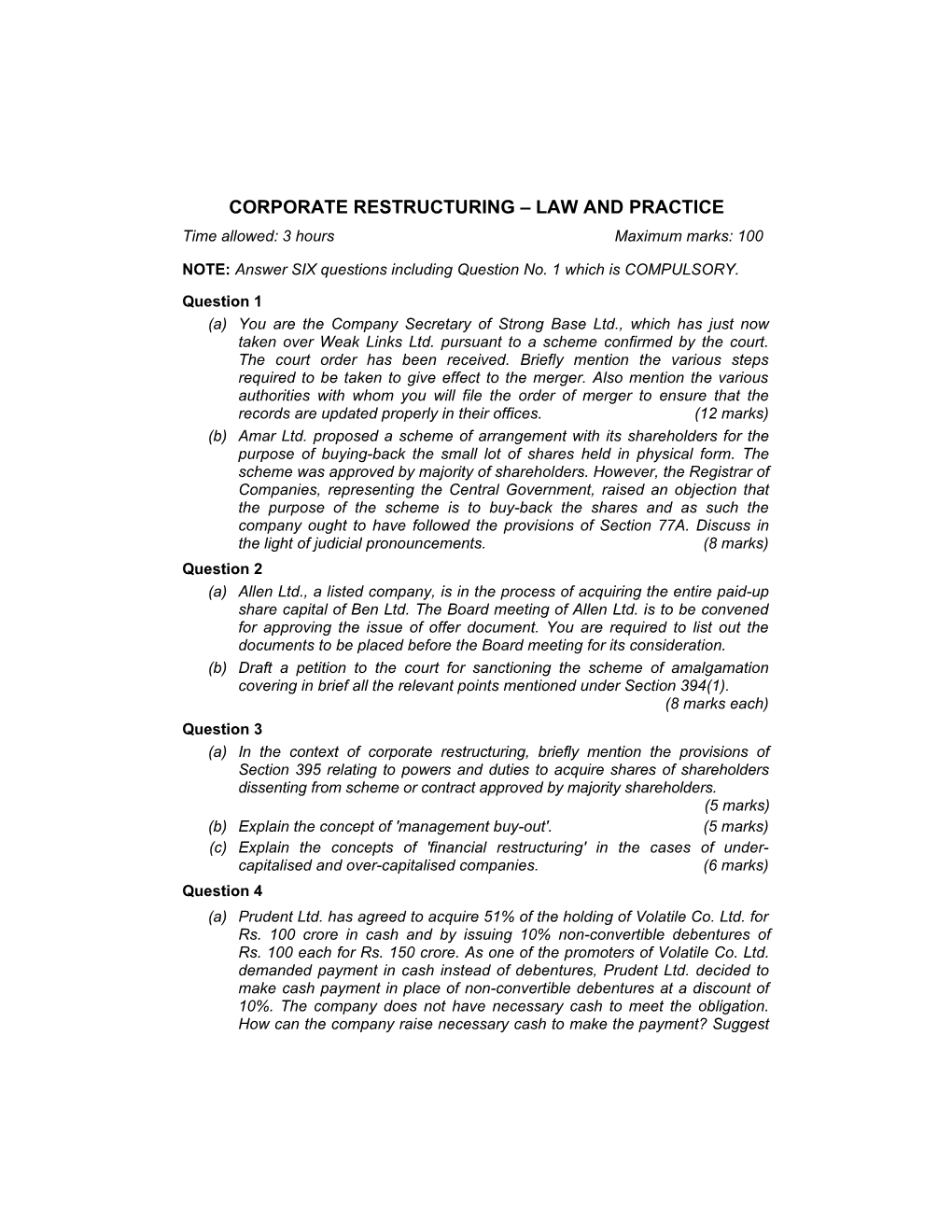 Corporate Restructuring Law and Practice