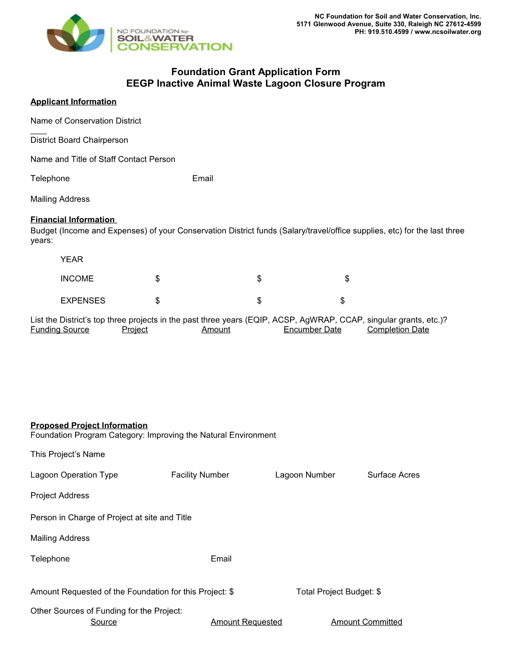 EEGP Inactive Animal Waste Lagoon Closure Program