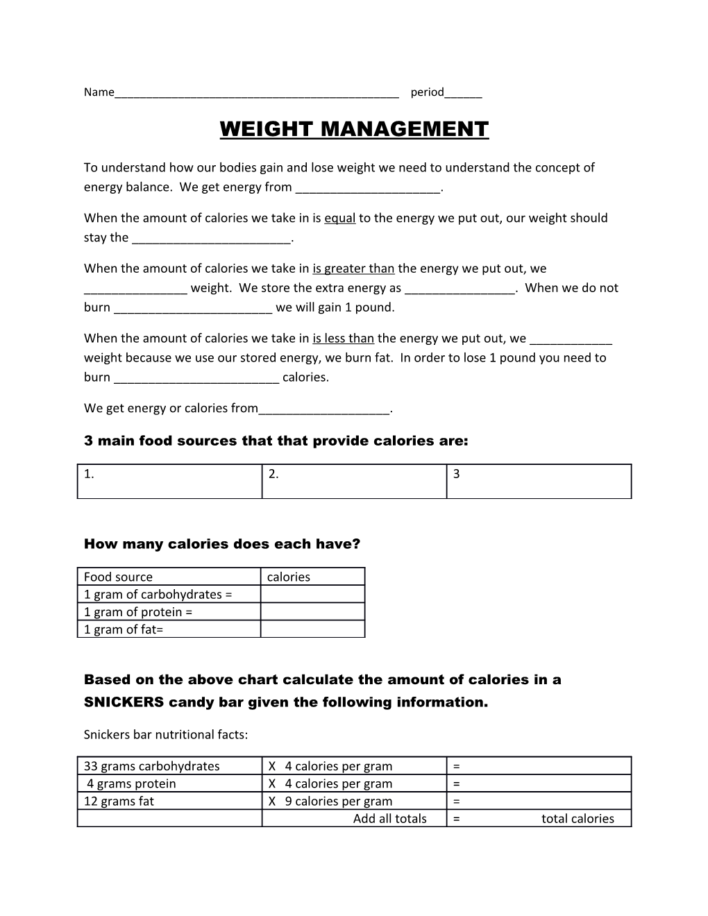 Weight Management