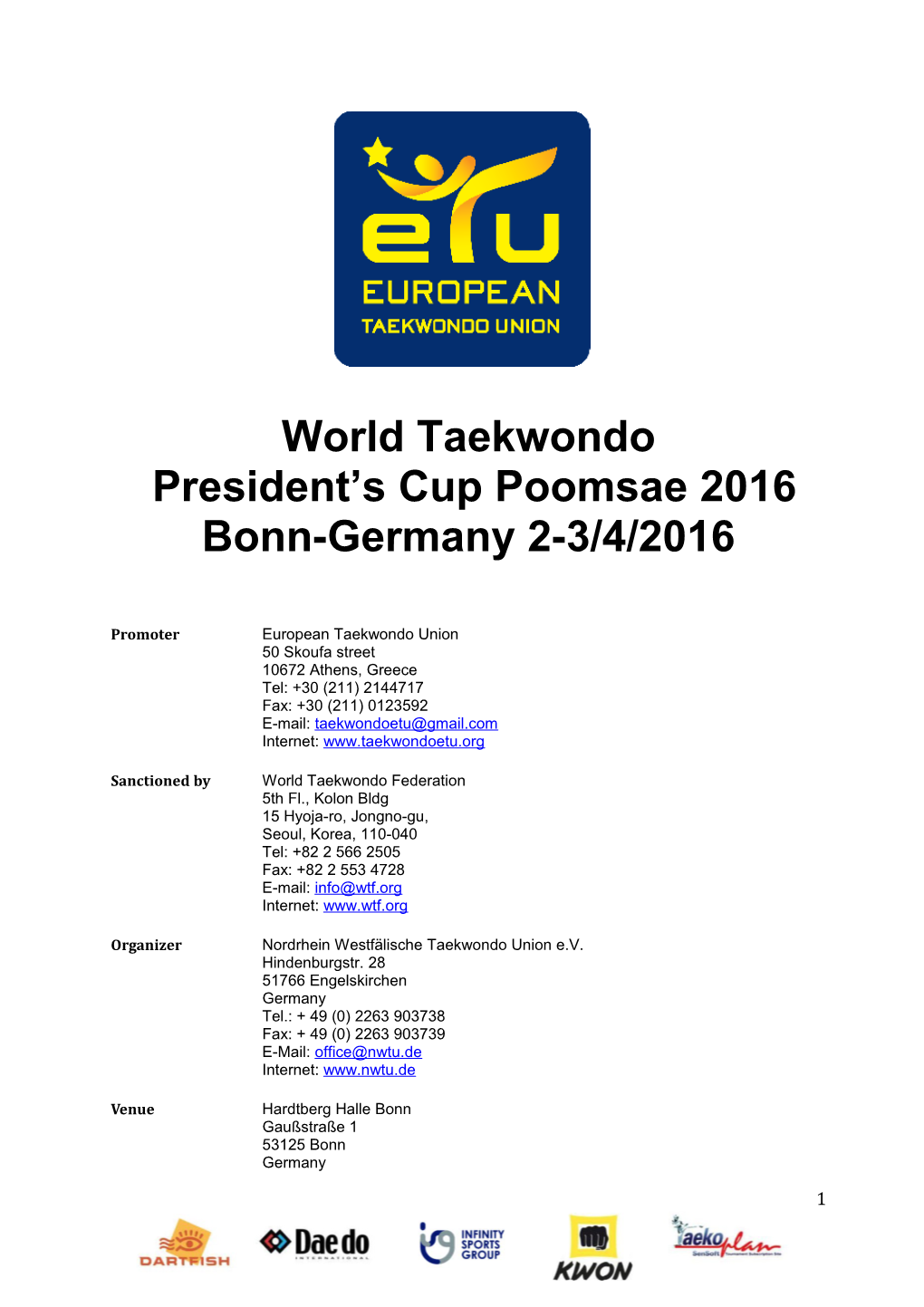 President S Cup Poomsae 2016