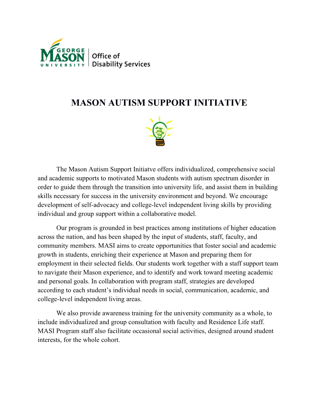Mason Autism Support Initiative