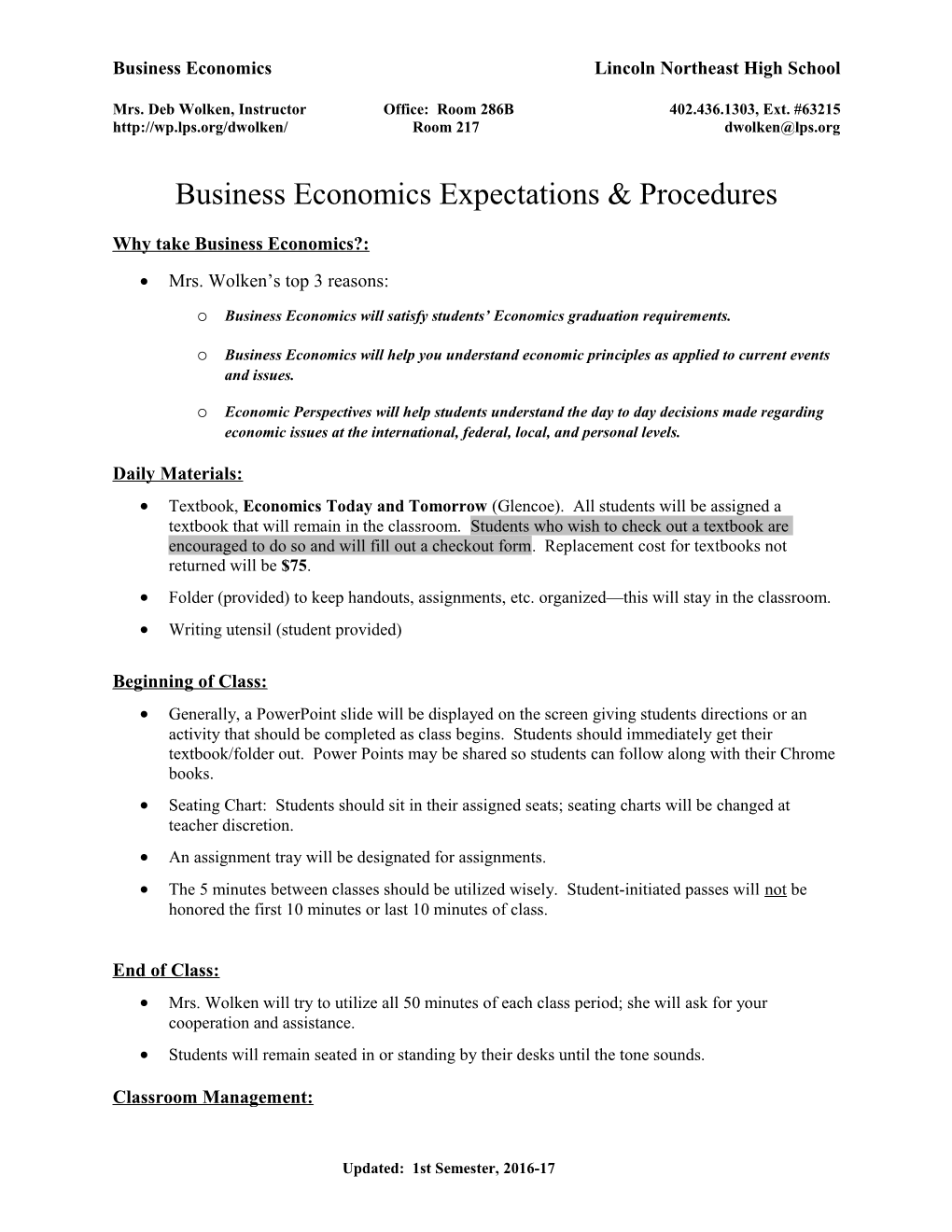 Business Economicslincoln Northeast High School