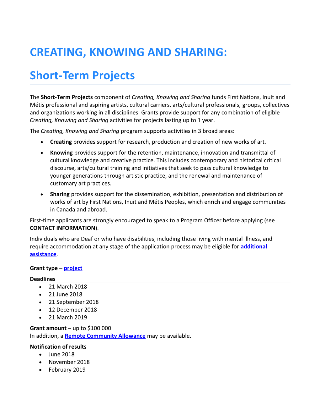 Creating, Knowing and Sharing