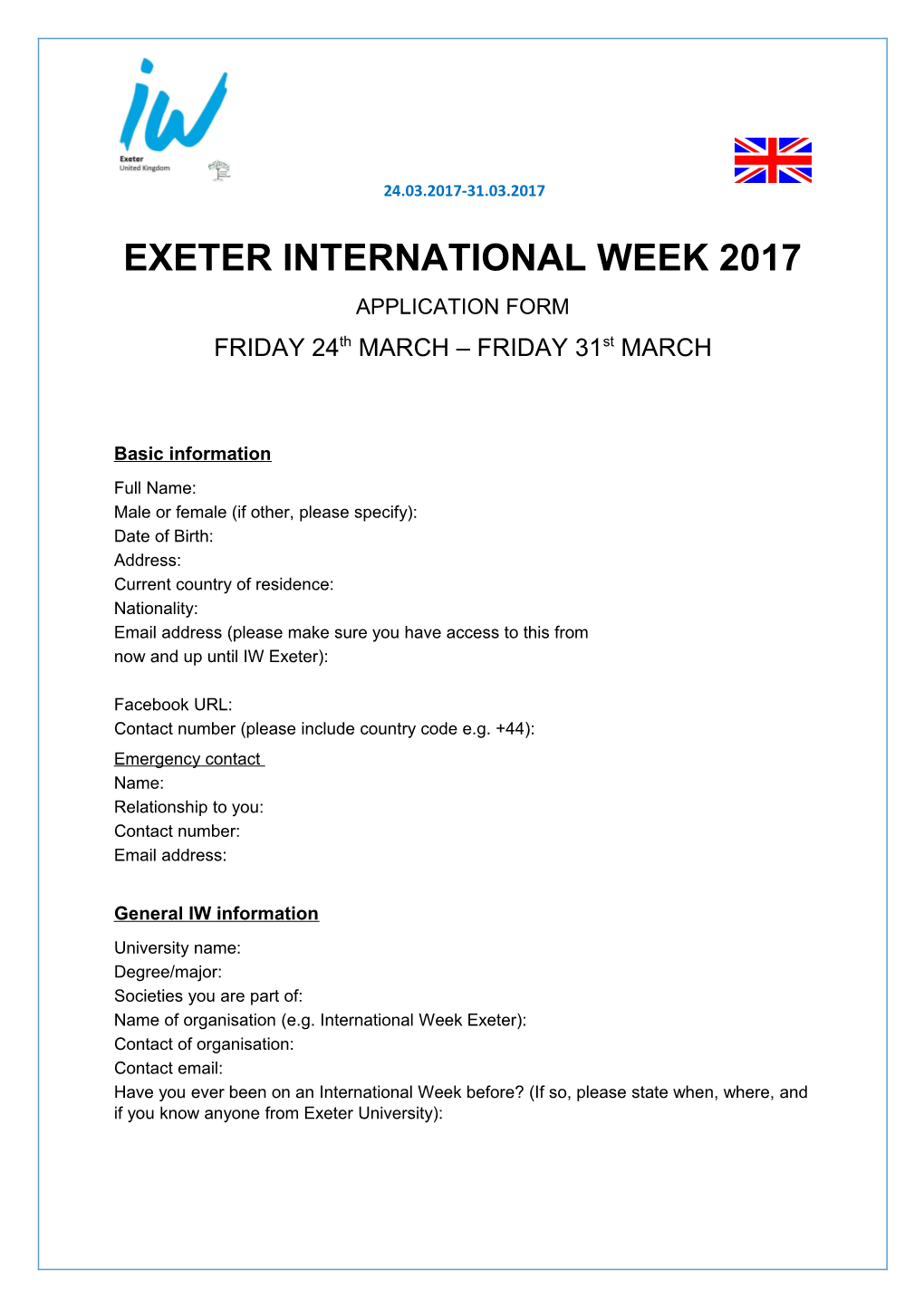 Exeter International Week 2017