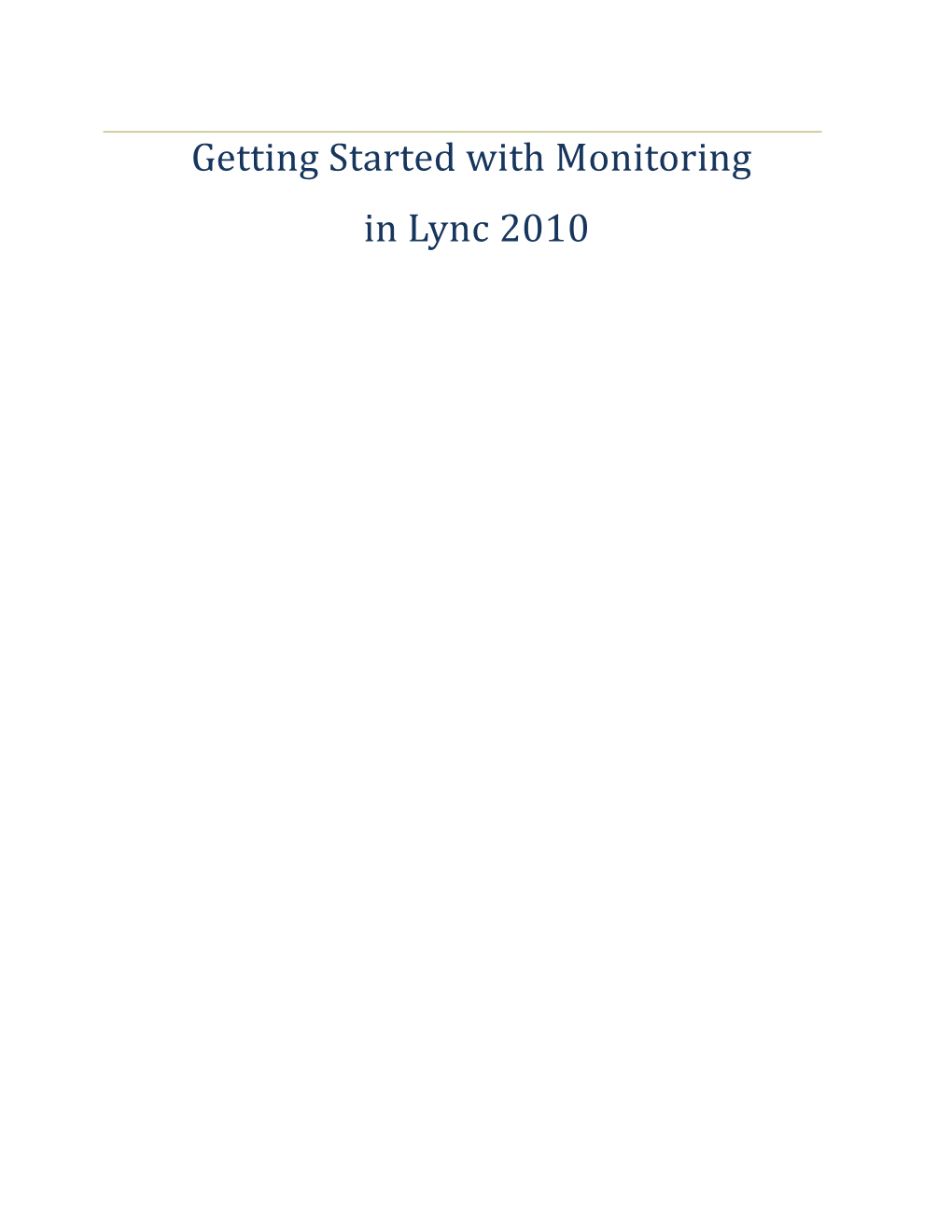 Getting Started with Monitoring