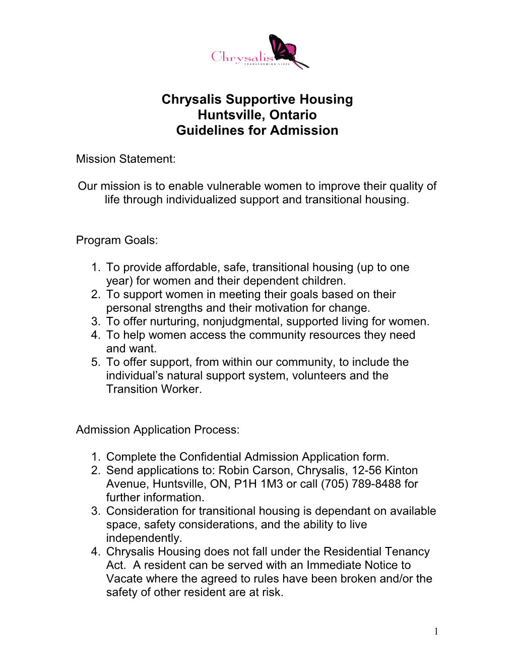 Chrysalis Supportive Housing