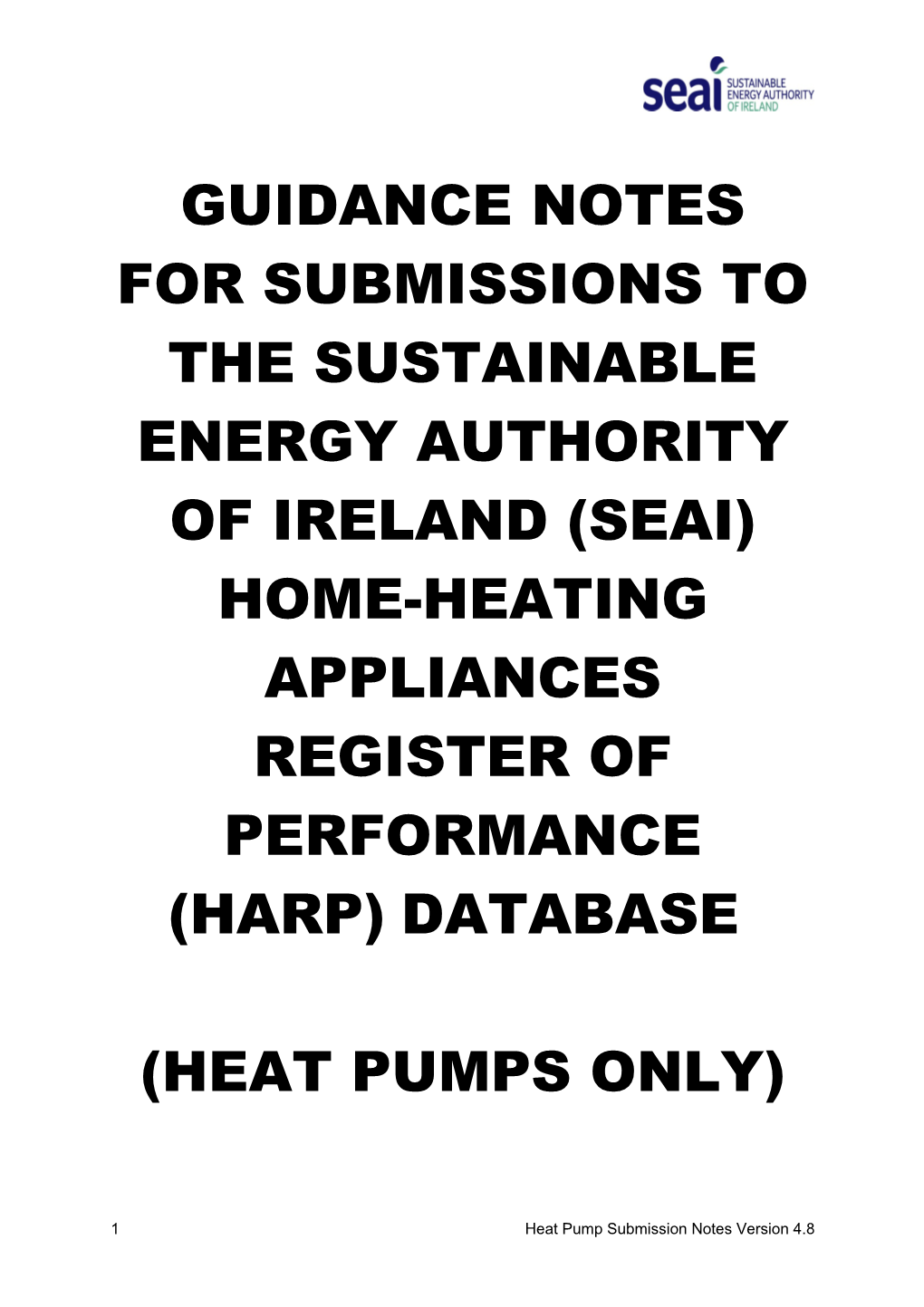 HARP Heat Pump Database Submission Notes 4 8