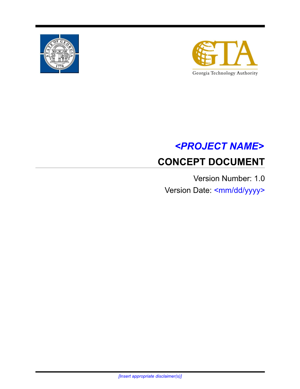 &lt;Project Name&gt;Concept Documentversion: 1.0Error! Unknown Document Property Name