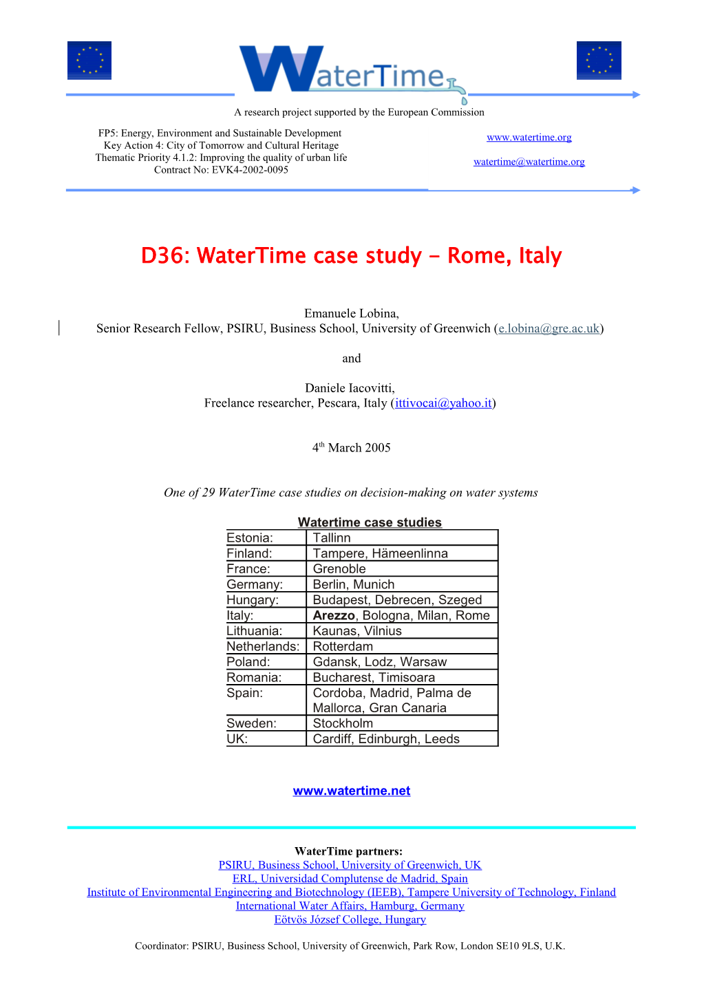 D36: Watertime Case Study - Rome, Italy