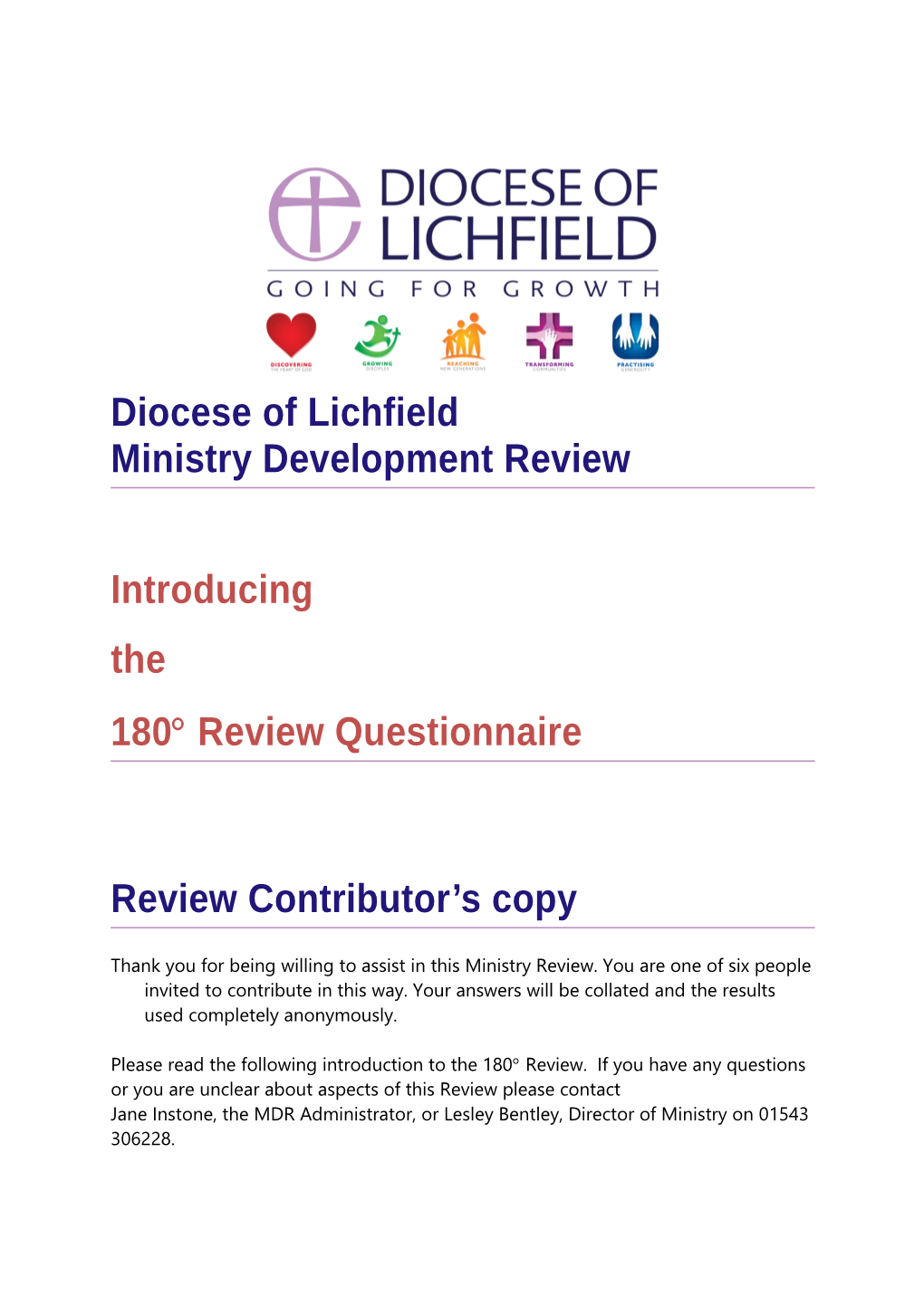 Diocese of Lichfield Ministry Development Review