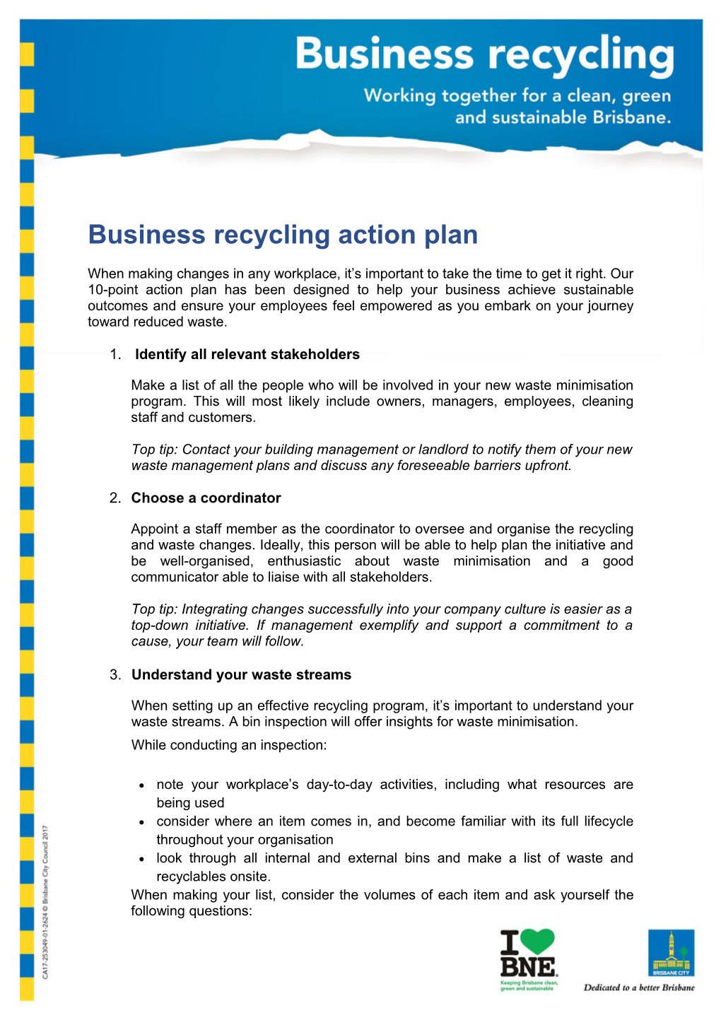 Business Recycling Action Plan