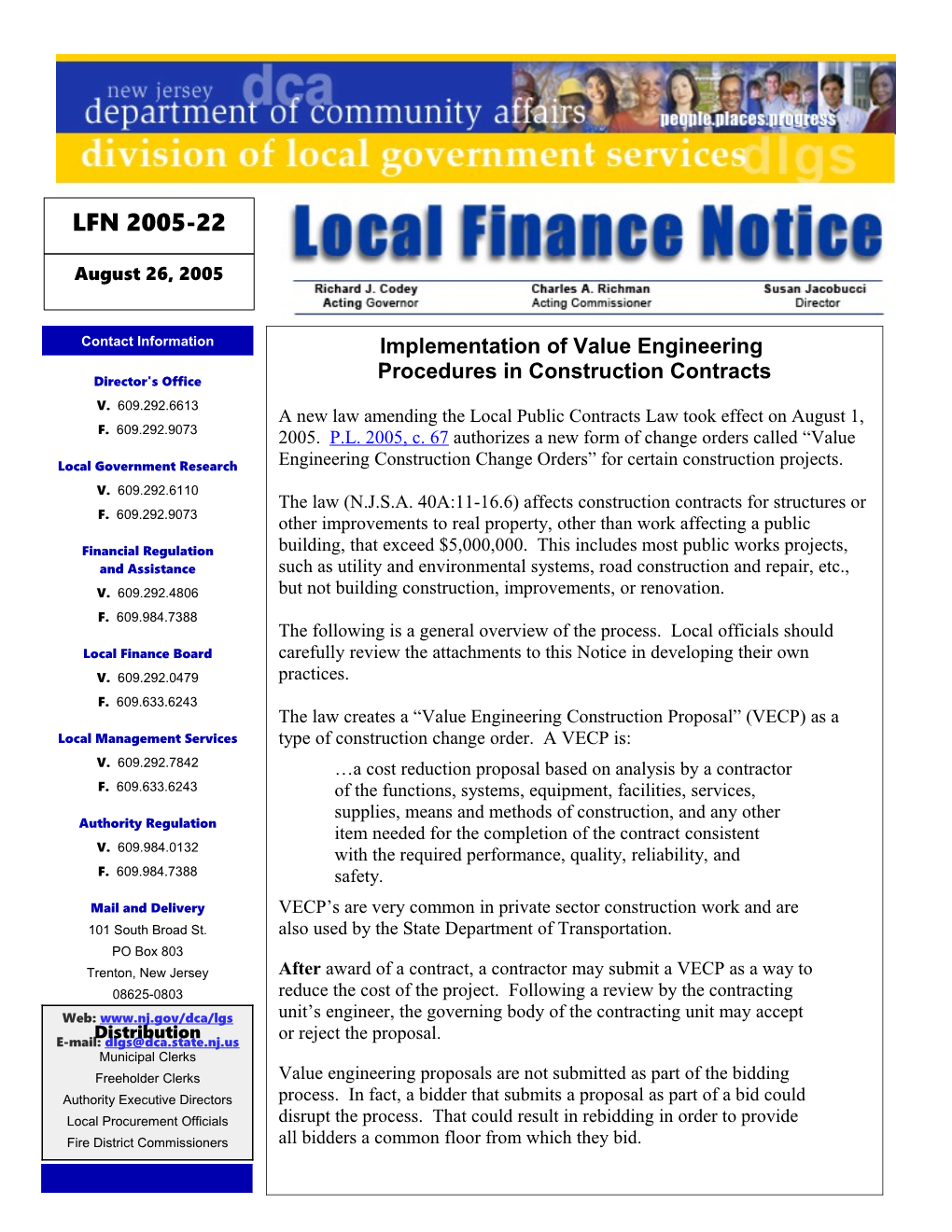 Local Finance Notice 2005-22August 26, 2005Page1