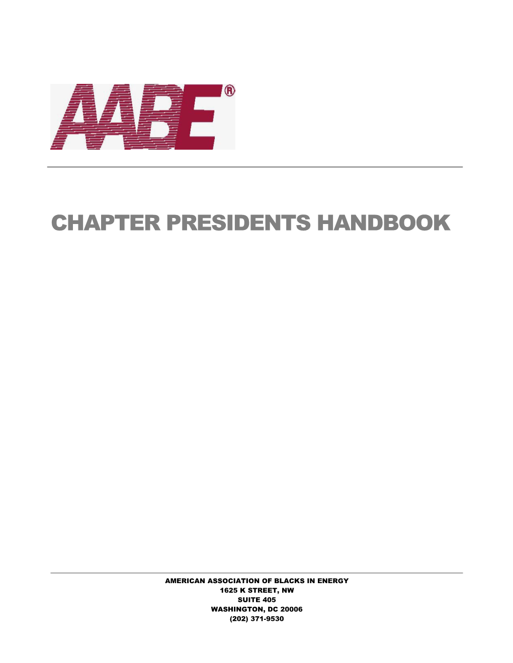 Chapter Presidents Handbook