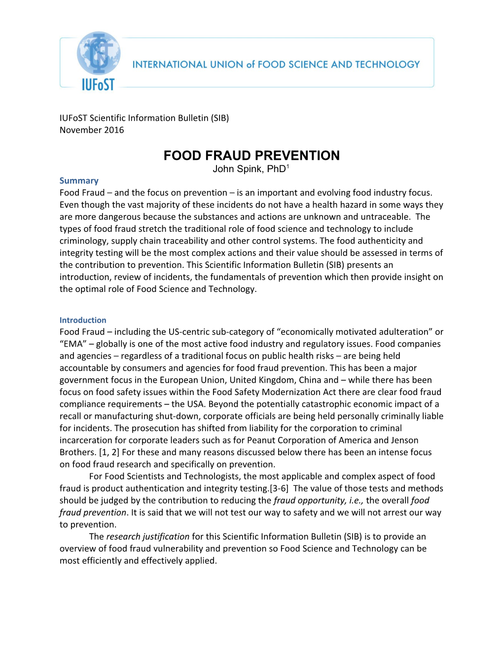 Iufost Scientific Information Bulletin (SIB)