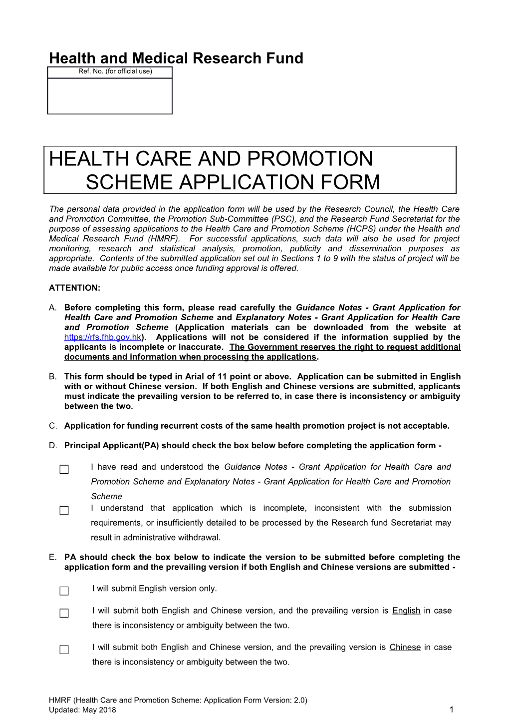 Form a - for Health Promotion Project