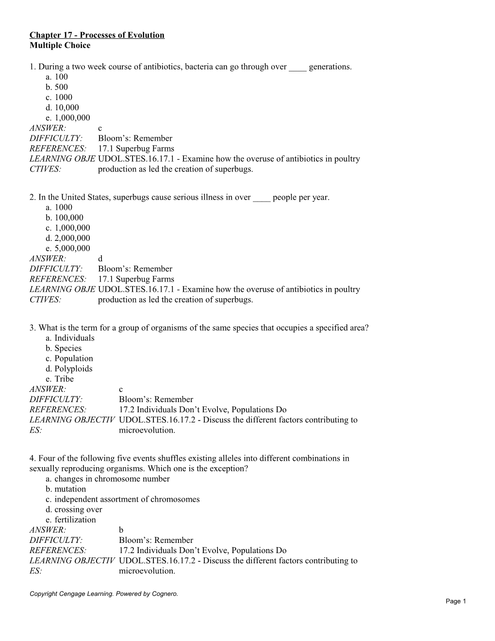 Chapter 17 - Processes of Evolution