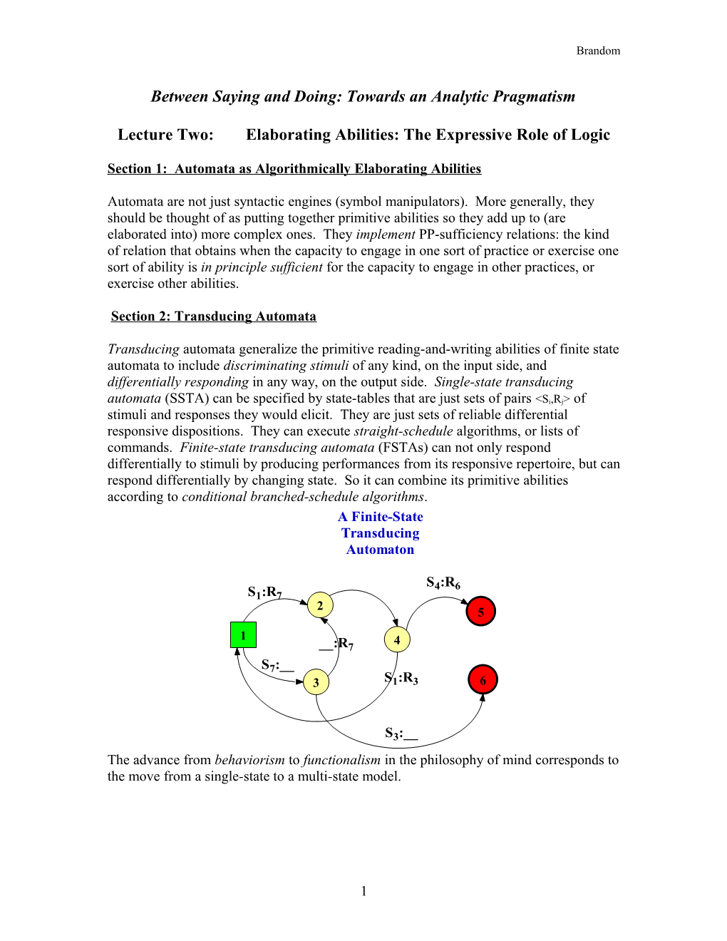 Between Saying and Doing: Towards an Analytic Pragmatism