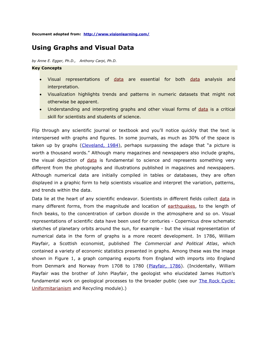 Using Graphs and Visual Data