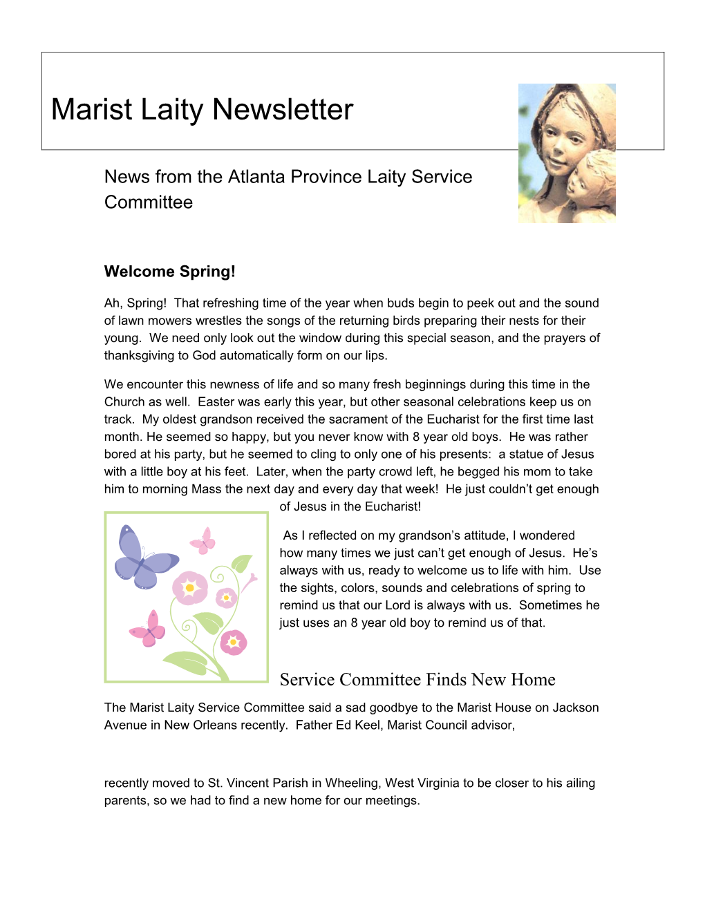 Marist Laity Newsletter