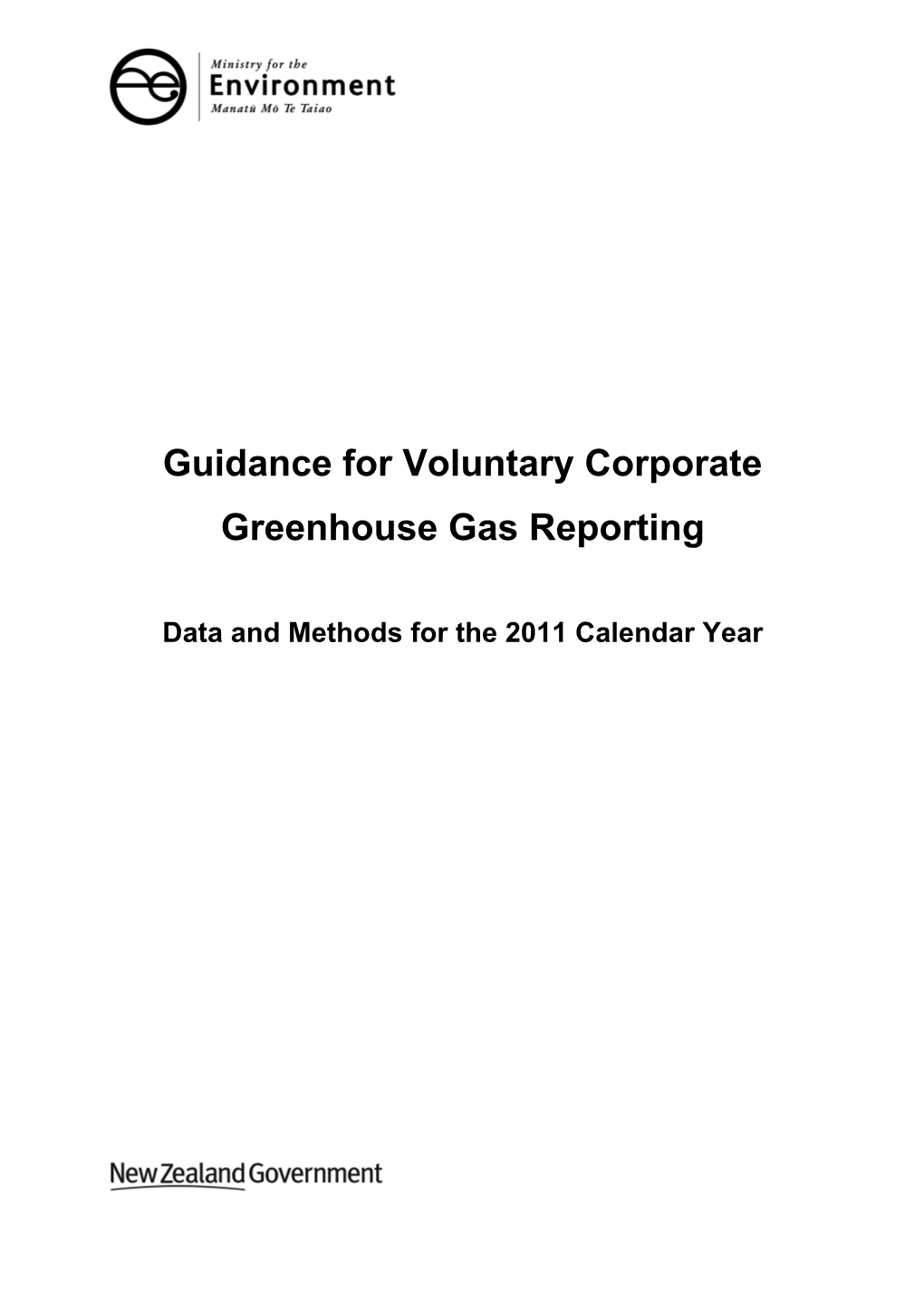 Voluntary Greenhouse Gas Reporting - 2011 Calendar Year Final