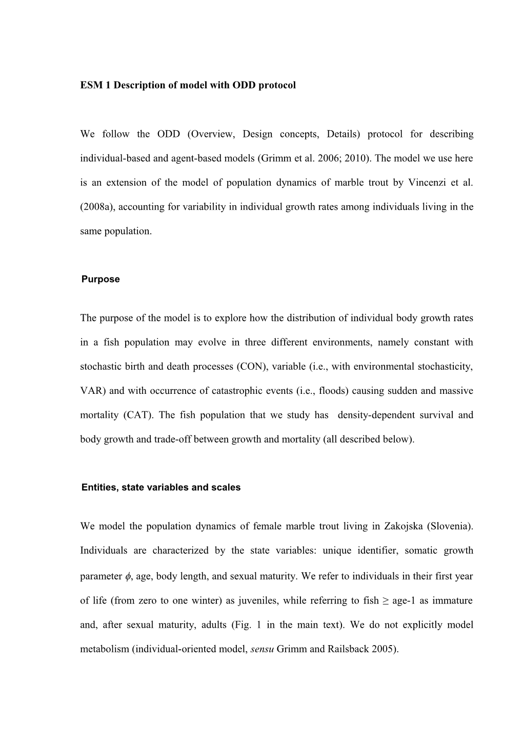 ESM 1 Description of Model with ODD Protocol