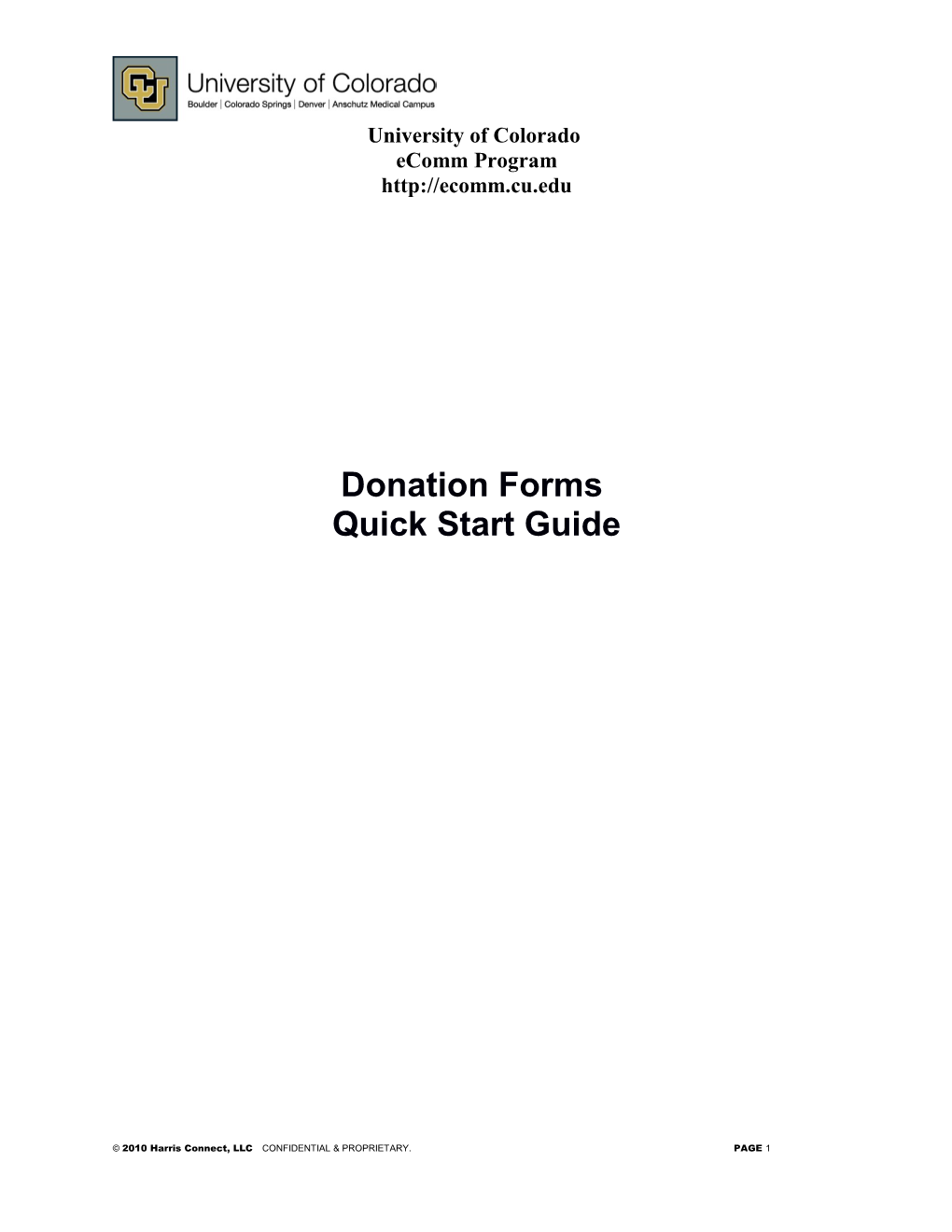 Donation Forms Quickstart Guide