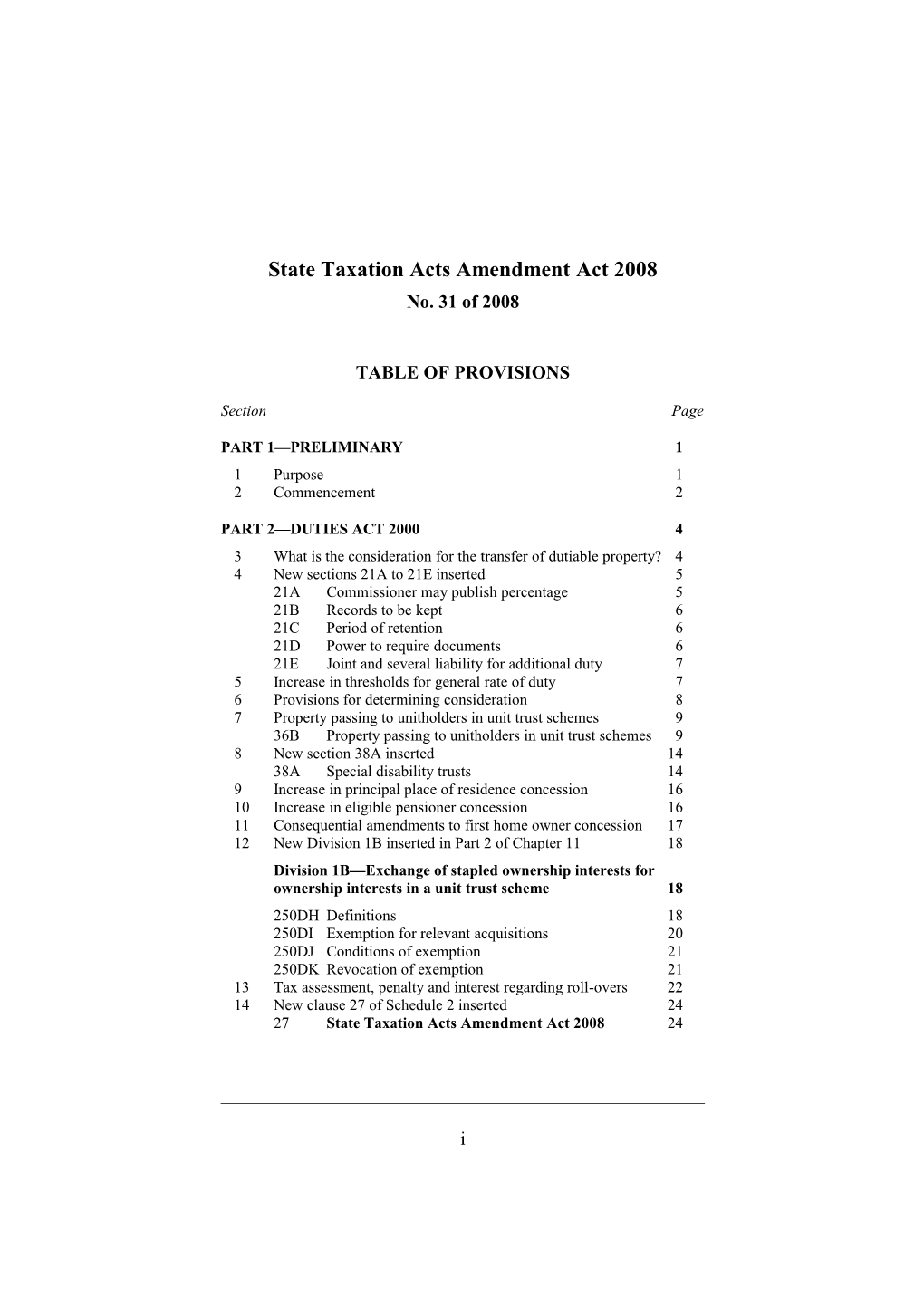 State Taxation Acts Amendment Act 2008