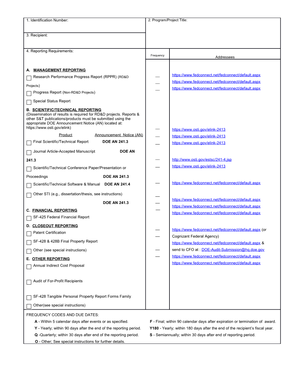 Federal Assistance Reporting Instructions (10/2014)