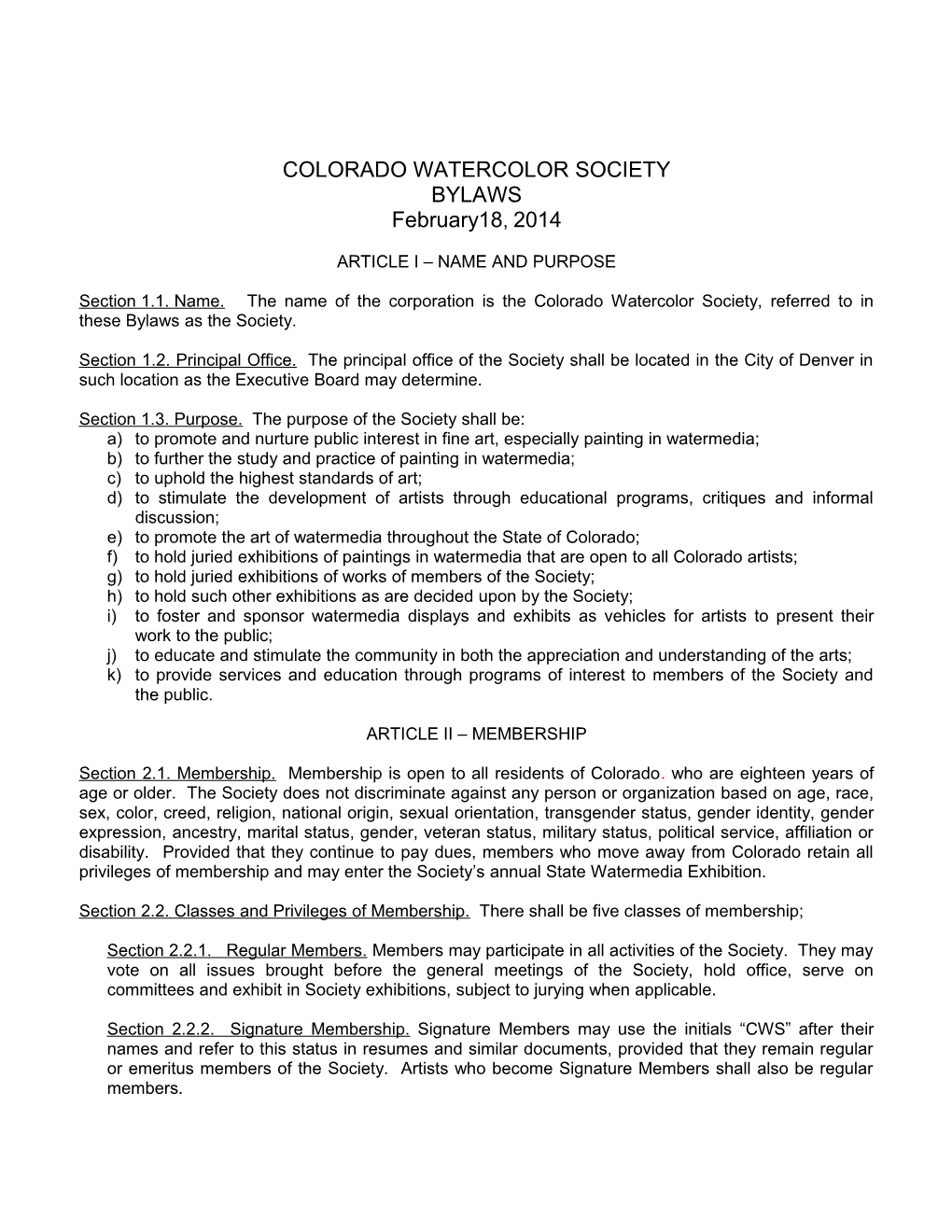 Colorado Watercolor Society