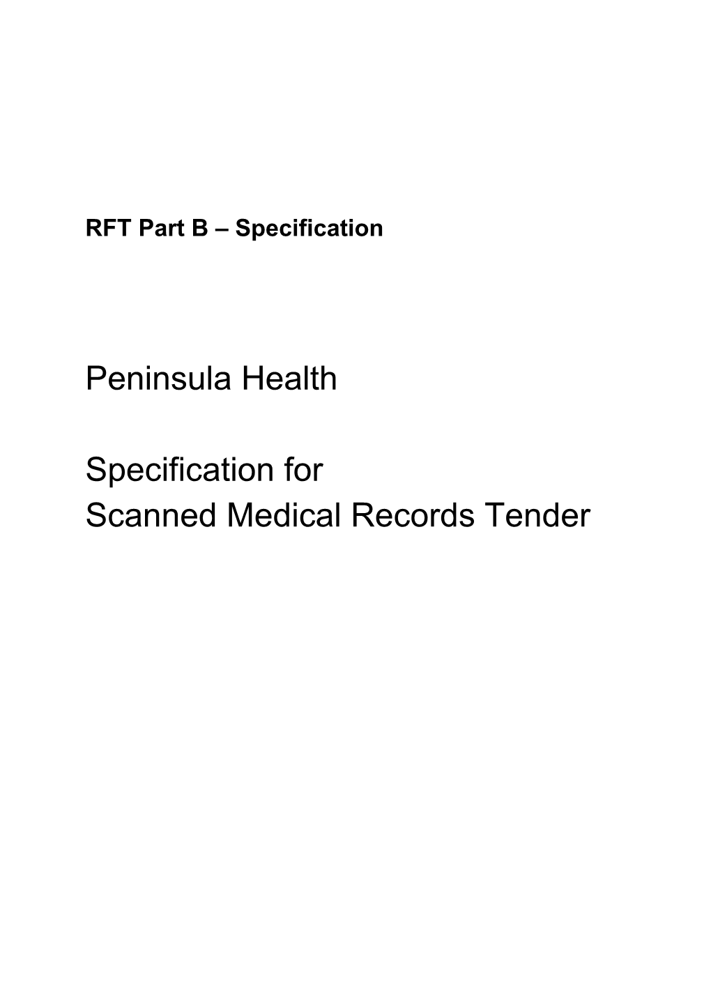 RFT Part B Specification