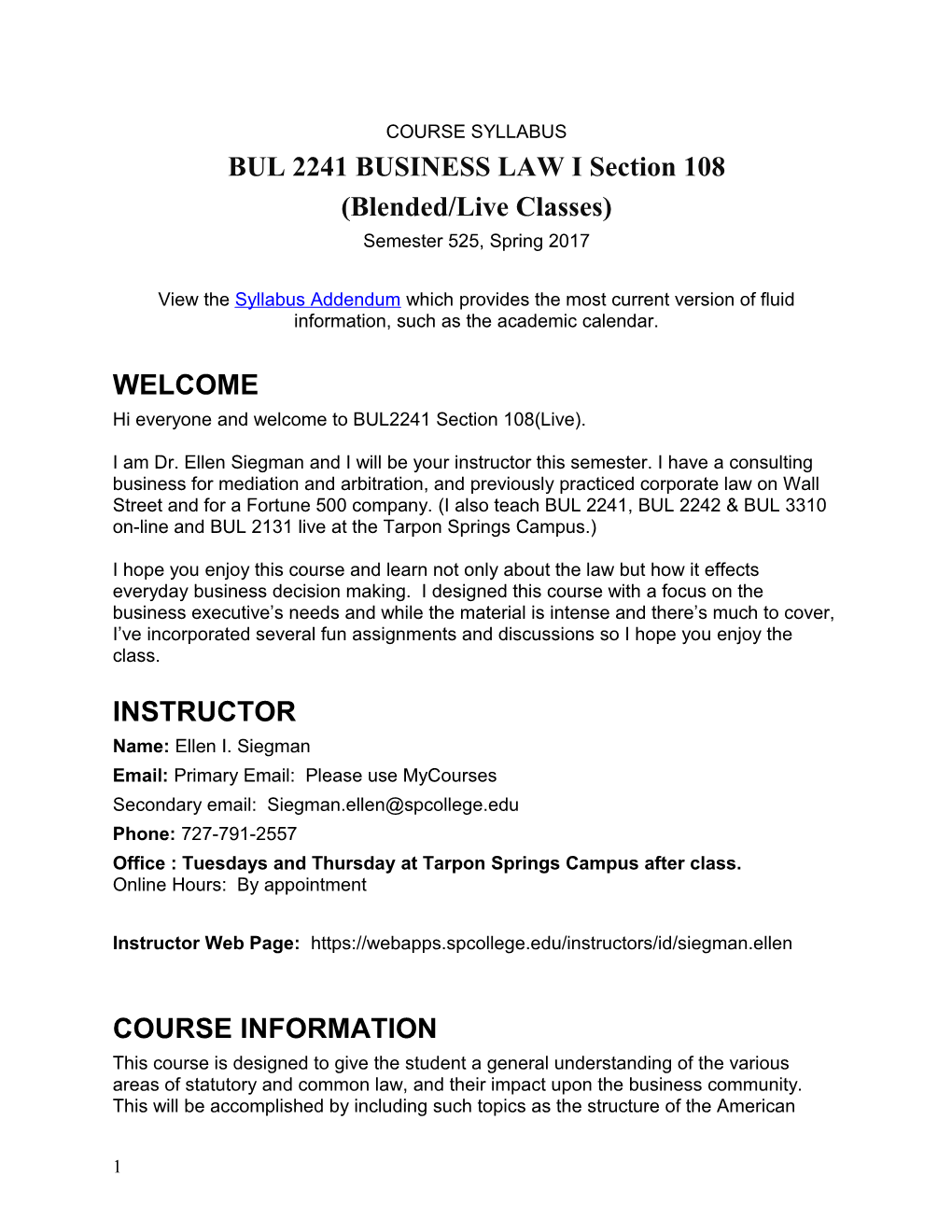 BUL 2241 BUSINESS LAW I Section 108