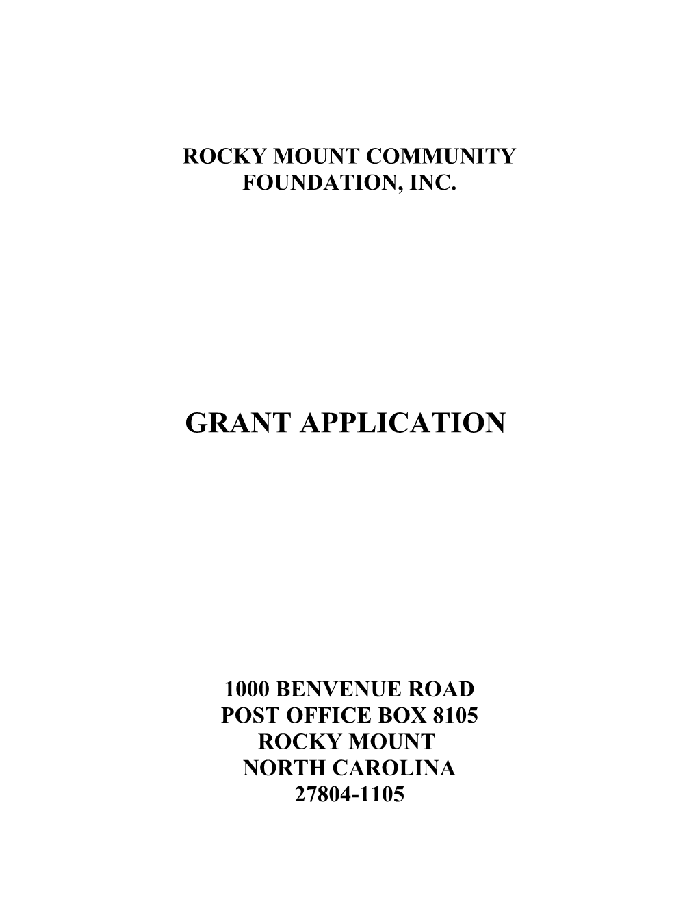 Rocky Mount Community Foundation Inc