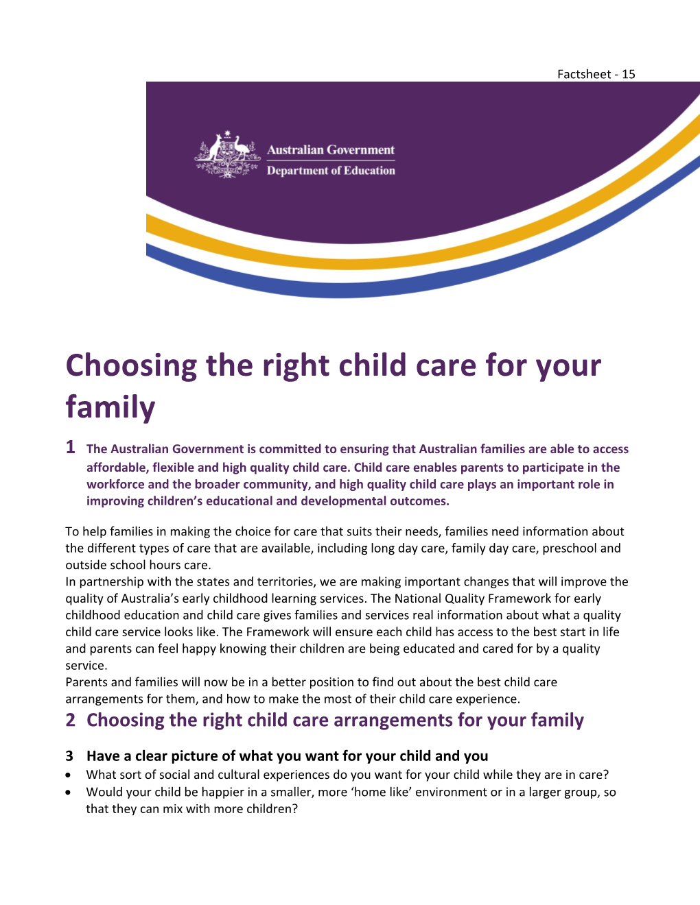 Choosing the Right Child Care for Your Family