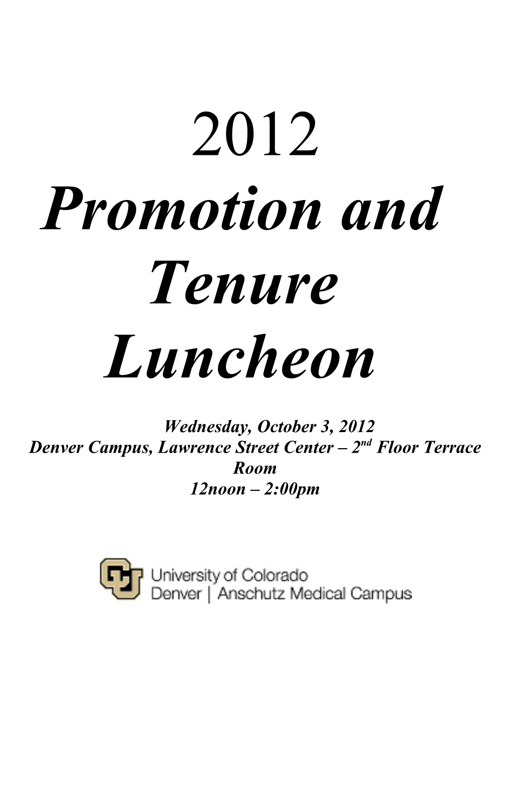 Promotion and Tenure Luncheon