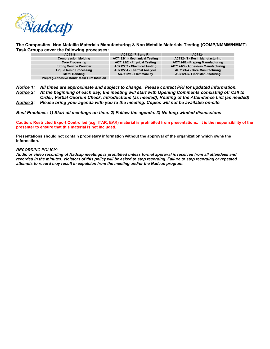 The Composites, Non Metallic Materials Manufacturing & Non Metallic Materials Testing