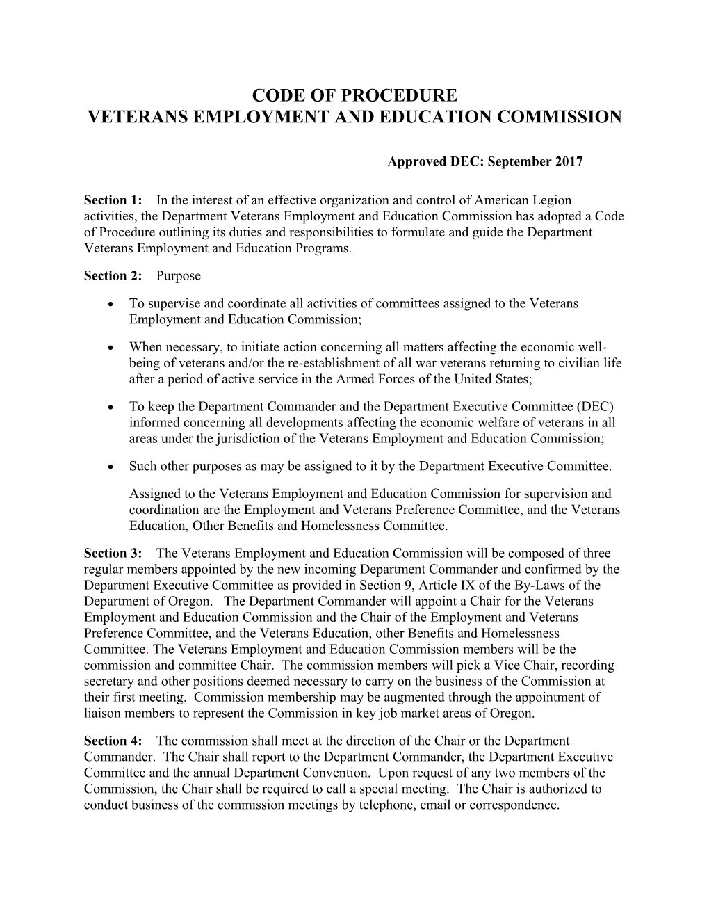 Veterans Employment and Education Commission