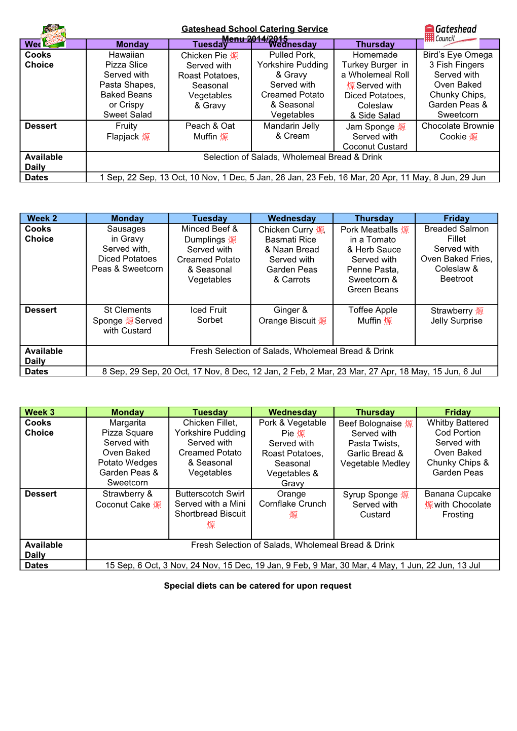 Gateshead School Meals Service