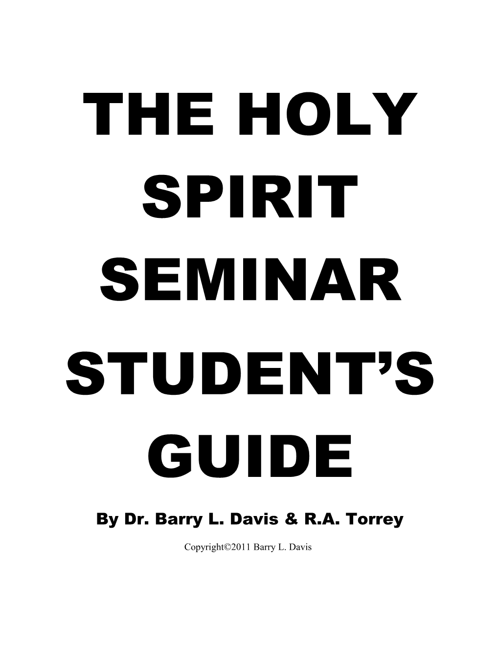 The Holy Spirit Seminar