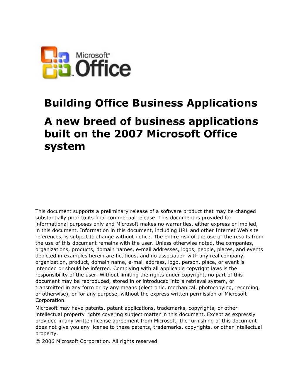 Building Office Business Applications