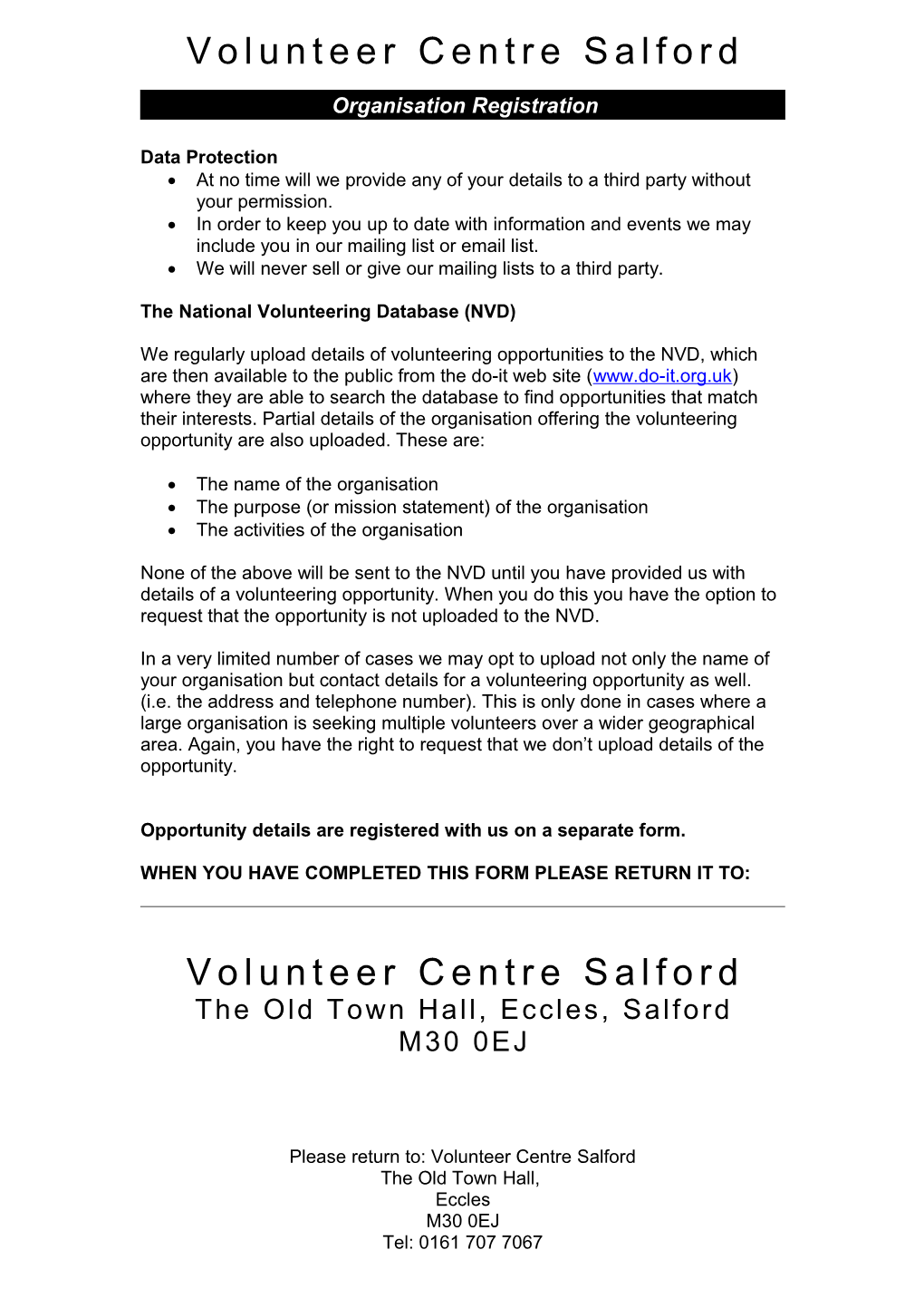 Stockport CVS Volunteer Agency