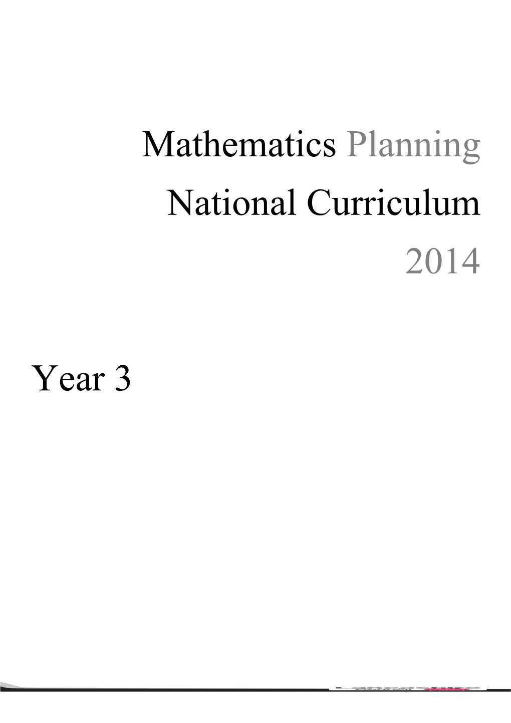 Mathematics Planning