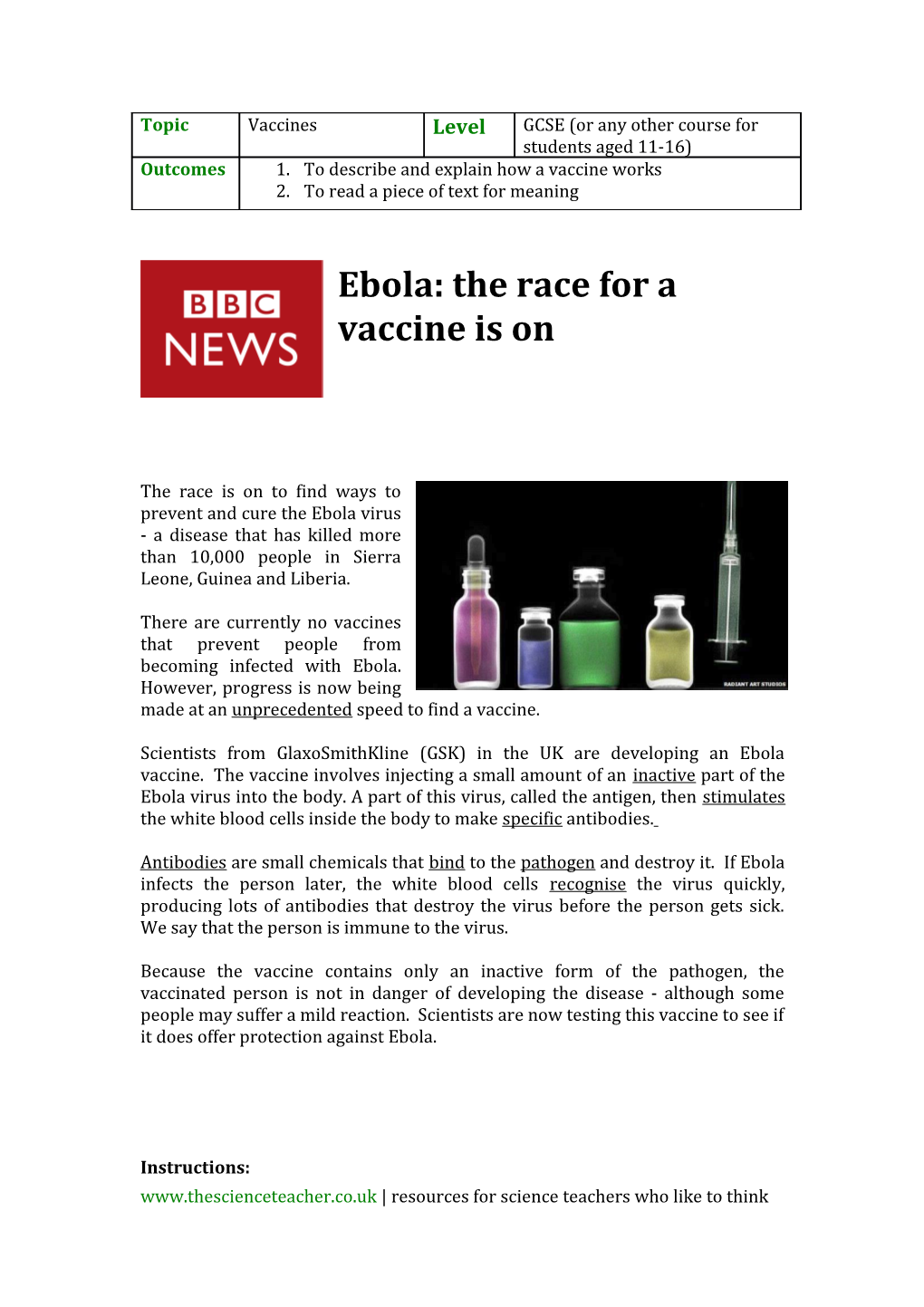 Ebola: the Race for a Vaccine Is On