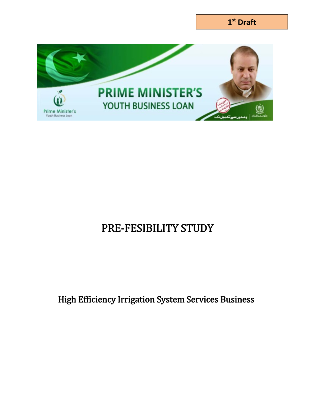 Pre-Feasibility Studyhigh Efficiency Irrigation Systems Services Business
