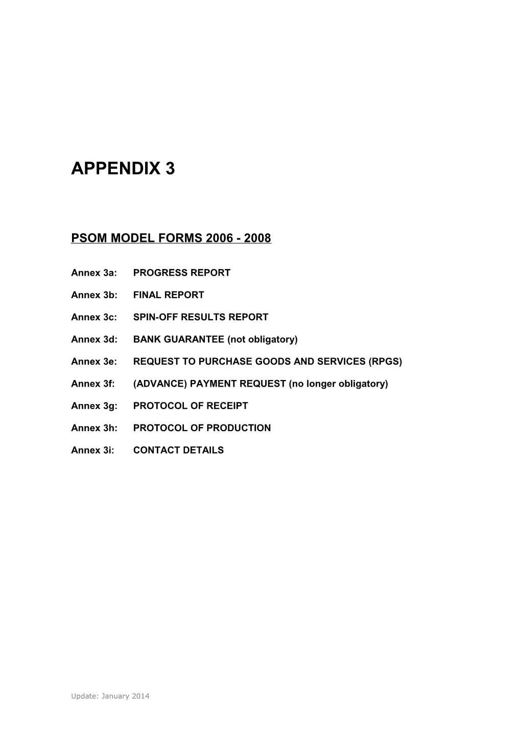 Psom Model Forms 2006 - 2008