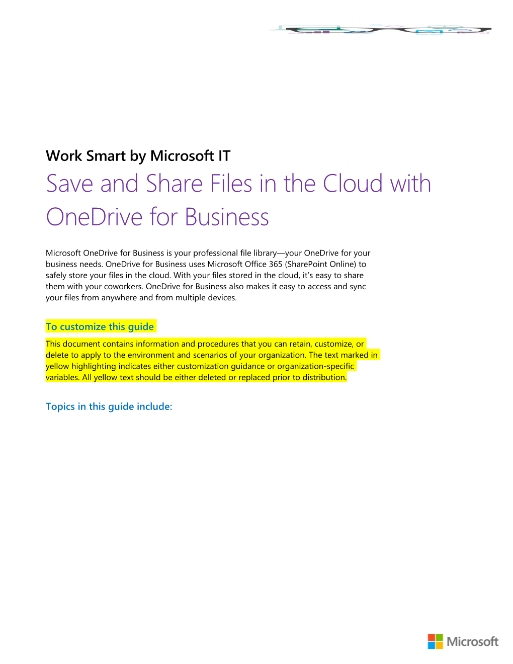 Save and Share Documents with Onedrive for Business