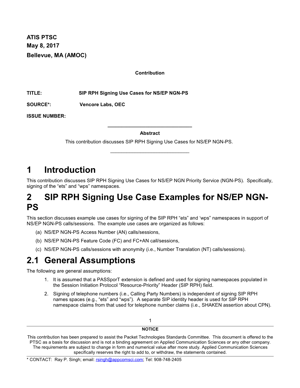 TITLE:SIP RPH Signing Use Cases for NS/EP NGN-PS