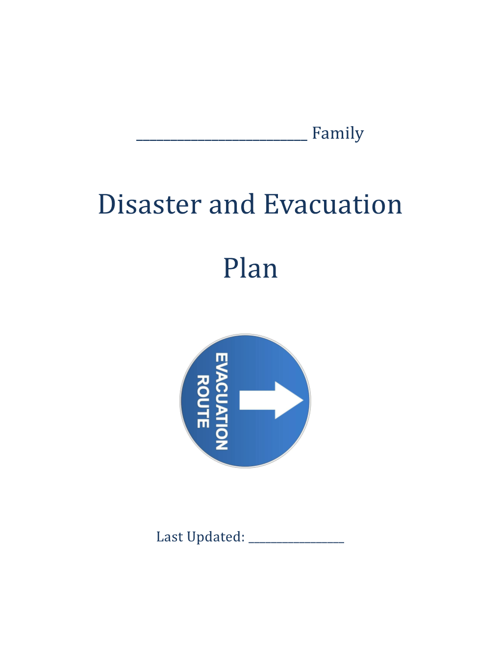 Family Disaster and Evacuation Plan