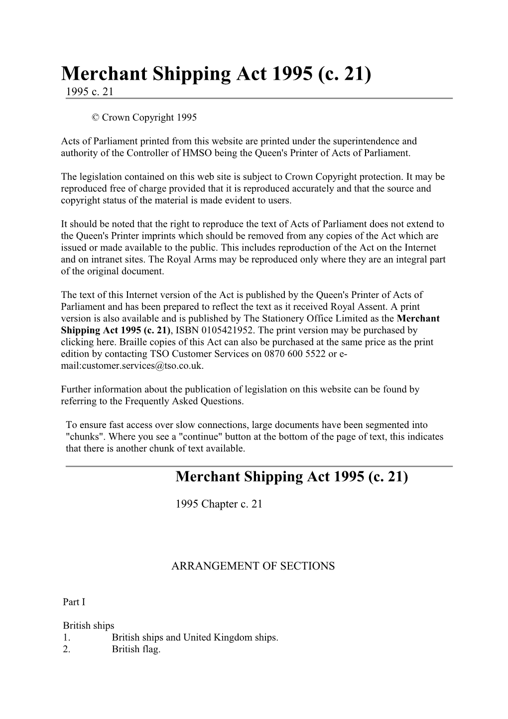 Merchant Shipping Act 1995 (C