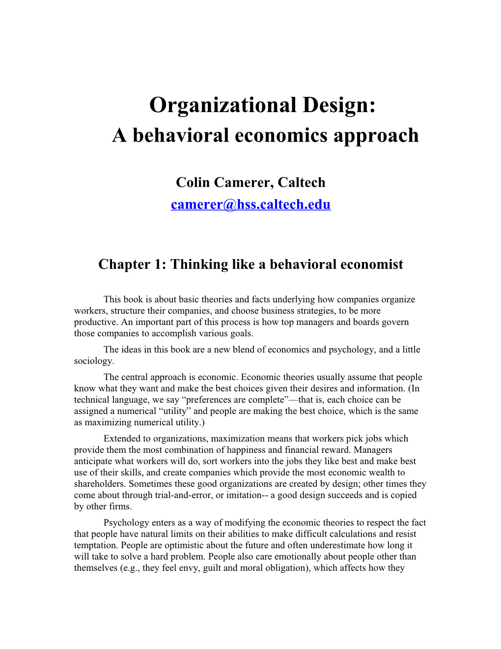 Organizational Design